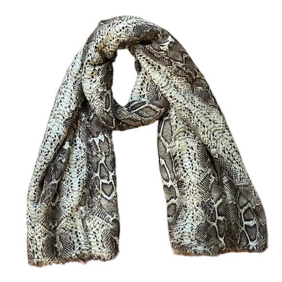 MIXIT Elegant Gray and Black Snake Print Large Square Scarf - Gomix Brands Outlet